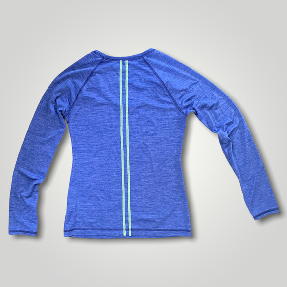 Zella Women's Heather Blue Long Sleeve With Thumbholes Activewear Shirt Size S - Picture 2 of 12